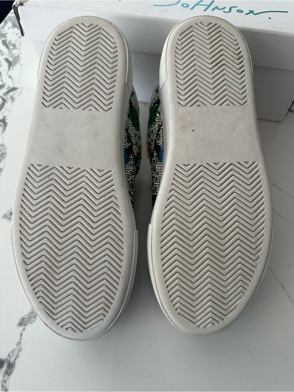 Betsey Johnson Silver Crystal Sneakers with Multicolor Christmas Lights Accents - Picture 7 of 8